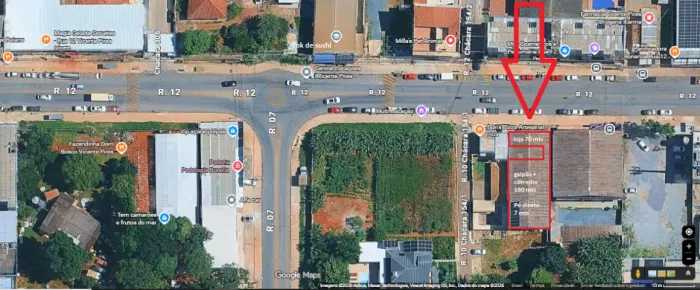 Loja com galpão de 250 mts2 na rua 12 de Vicente Pires próximo a diversos restaurantes