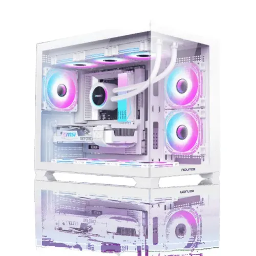 Gabinete Gamer Round5 Blast White, Mid Tower, M-ATX, Lateral e Frente em Vidro Temperado