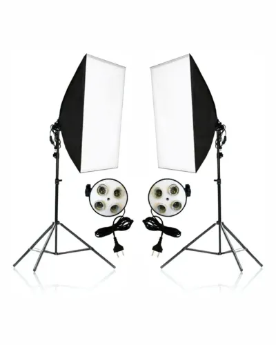Kit 2 Soft Box 50 X 70 Quadruplo Luz Vídeo Estudio Youtuber