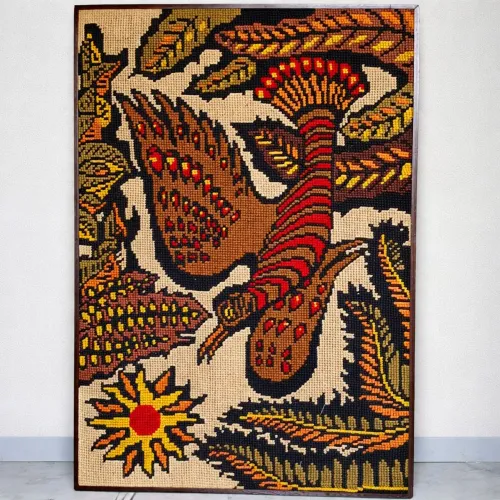 Tapeçaria de Parede Quadro Emoldurado Vintage estilo Genaro de Carvalho 