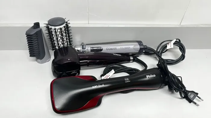 Kit 3 Escovas de Cabelo - 2 Conair Polishop + Philco