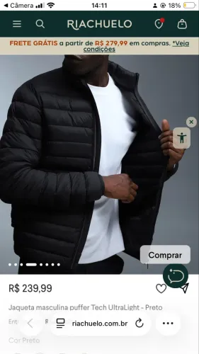 Jaqueta masculina puffer