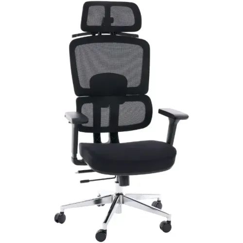 Cadeira de Escritório Comfy Aura Preta Tela Mesh Preta, Braço 4D