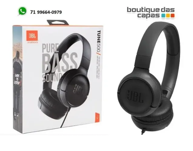 HEADPHONE FONE COM FIO JBL TUNE500BLK PRETO ORIGINAL 1 ANO GARANTIA COM FABRICANTE