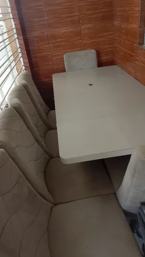 Mesa 6 lugares Tampo de vidro Semi Nova sem avaria