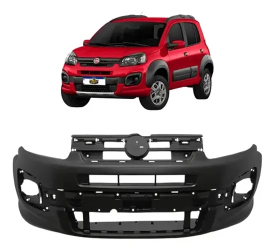 Parachoque Dianteiro Fiat Uno 2016 2017 2018 2019 2020 Preto Liso