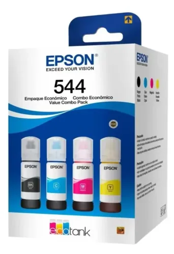 Tinta Epson T544, 4 Frascos p/ Impressora L3150,L3110,L3250, preta/ciano/magenta/amarela