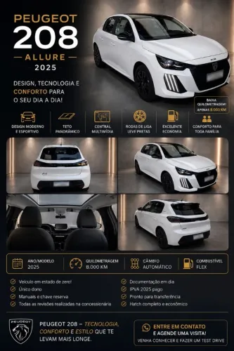 Peugeot 208 Style 1.0 Flex 6V 5P Mec. 2025