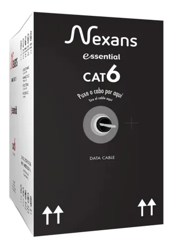 Cabo de Rede UTP Cat6 Nexans Essential 85m 100% Cobre, CINZA