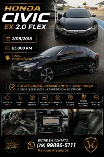 Honda Civic Sedan EX 2.0 Flex 16V Aut.4p 2018