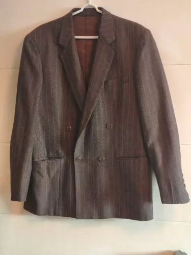 Blazer masculino transpassado em lã fria Tam 52