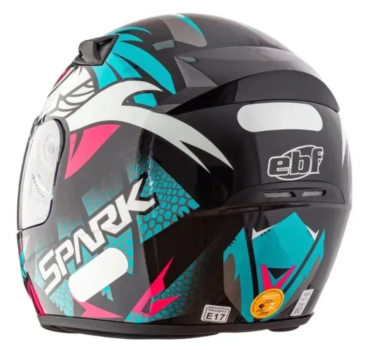 Capacete Feminino Moto Ebf Dragon Tiffany + Viseira Fumê