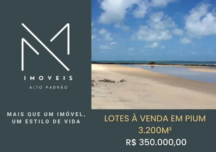 LOTES Á VENDA EM PIUM ÁREA TOTAL 3.200M² COM ESCRITURA