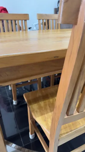 Conjunto Mesa de Jantar Madeira Maciça