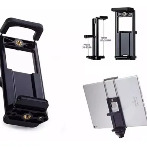 Suporte Multifuncional 2 in 1: Suporte para Tablet & Para Celular com rosca 1/4