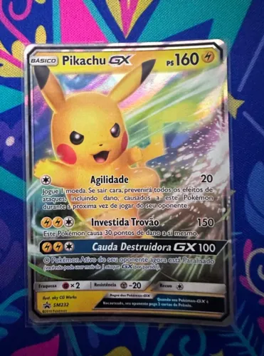 Carta Pikachu Gx Sol e Lua Promos