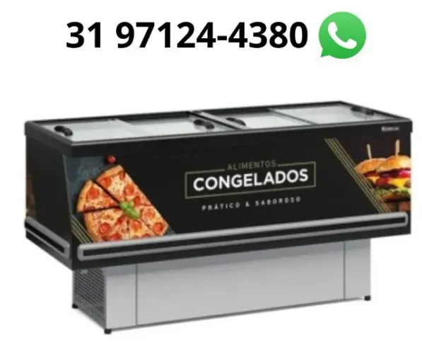 Ilha de Congelados 2M Gelopar Vidro Reto