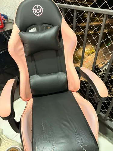 Cadeira Gamer Tgt Heron Reclinável Até 120kg Preto E Rosa