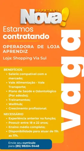 Operadora de loja Aprendiz