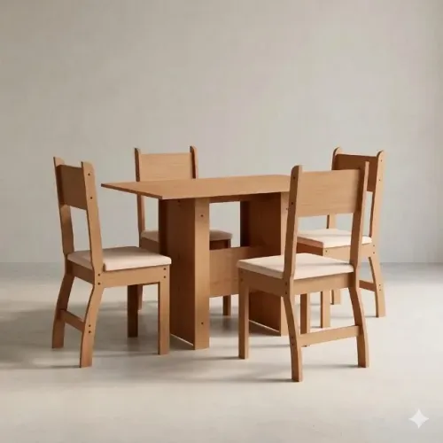 Mesa de Jantar Milano com 4 Cadeiras (Produto Novo!)