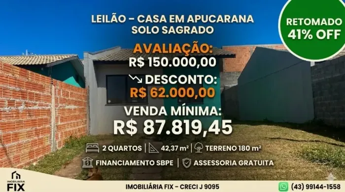 ? APUCARANA - Sua Primeira Casa no Solo Sagrado