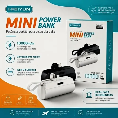 Mini Carregador Power Bank
