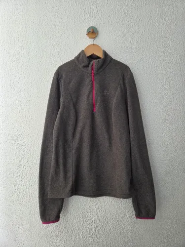blusa fleece quechua cinza mescla
