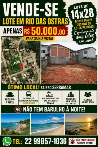 Excelente lote de 14 metros por 28 muro em dois lados
