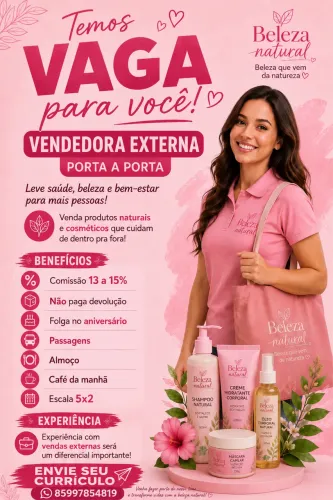 VAGA DE EMPREGO VENDEDORA EXTERNA 
