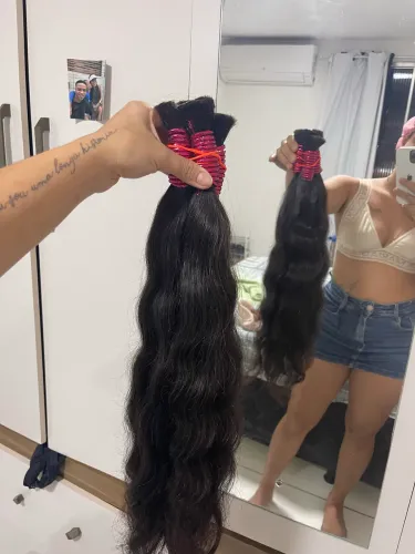 Cabelo humano 400 gramas 65 cm