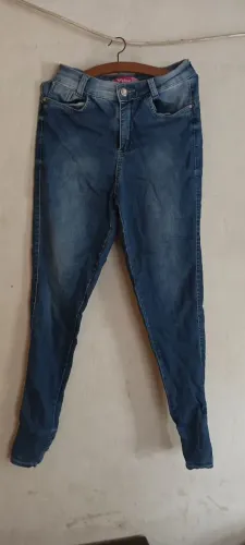 Calça Jeans Skinny Cintura Alta Azul - Tamanho 40
