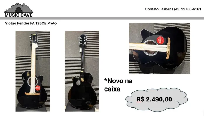 Violão Fender FA 135CE Preto