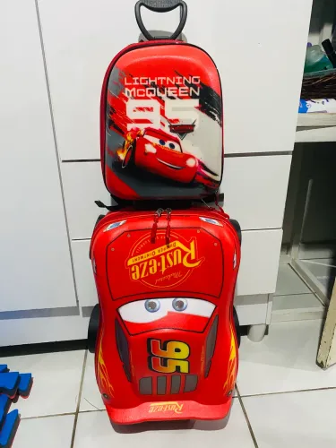 Kit bolsa de carrinho + lancheira do Macqueen