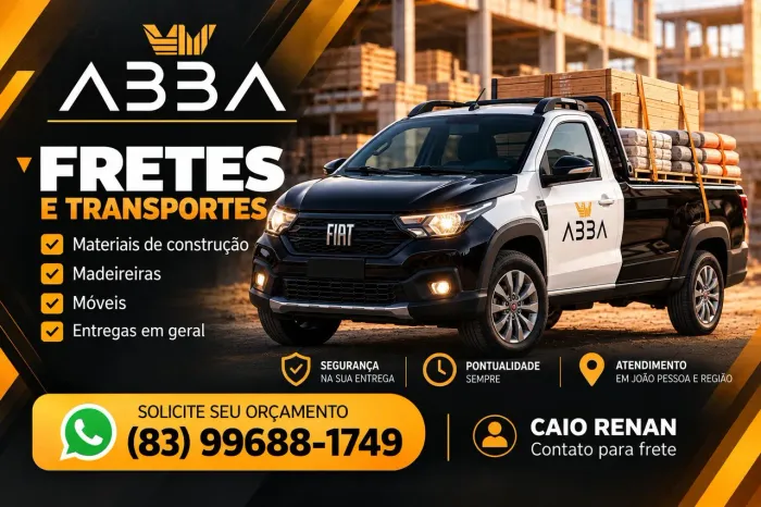 Fretes em João Pessoa e Região | Materiais, Móveis e Entregas