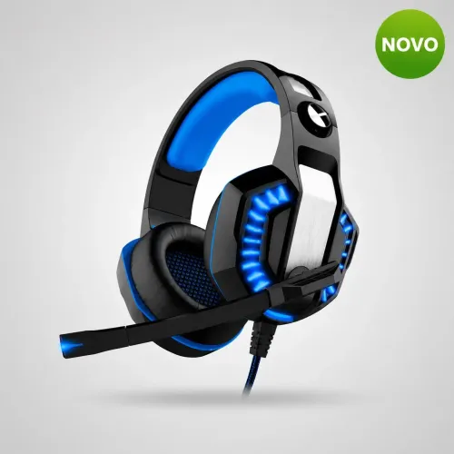 Headset Gamer KNUP Hathor Pro KP-491 RGB USB/P2 com Microfone e Controle de Volume