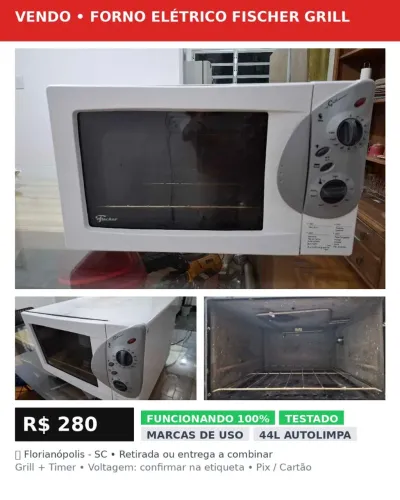 Forno Elétrico Fischer 44L - Usado - Bom