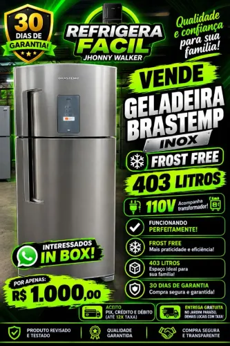 Geladeira Brastemp Inox Frost Free 403 Litros ((110v Acompanha transformador))