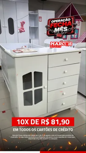 Cômoda com sapateira e 5 gavetas