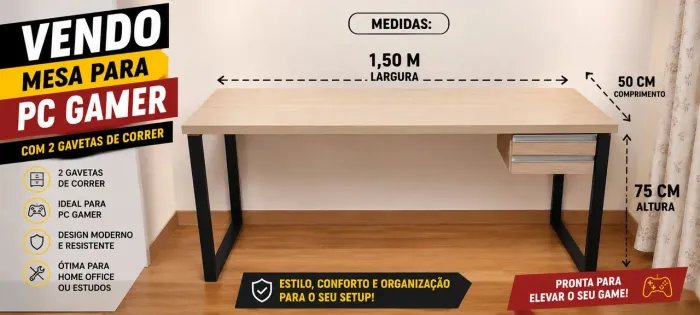 Mesa de madeira para PC