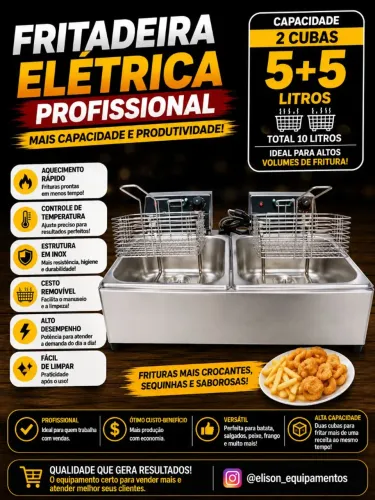 Fritadeira elétrica 2 cubas