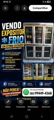 Expositor frio 6 portas