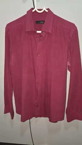 Camisa social Toulon manga longa Cor vinho/vermelho escuro
