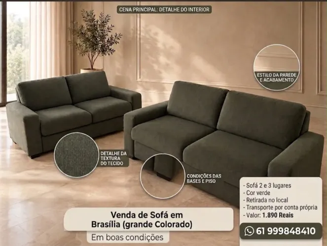 Conjunto estofado de qualidade