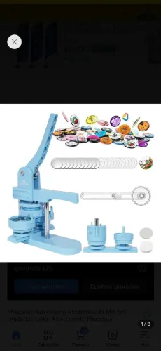 Máquina de bottons e Imã 