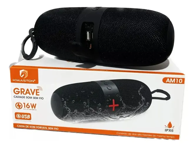 Caixa De Som H'maston Am10 16w Grave Potente 2 Auto Falantes