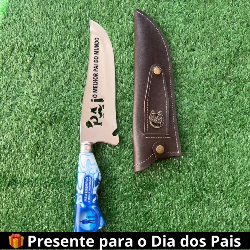 Faca Personalizada "O Melhor Pai do Mundo" + Bainha | Presente para seu pai