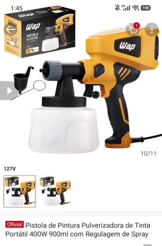 Pistola elétrica para pintura nova 200$