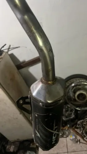 Escapamento, roda traseira fan 125
