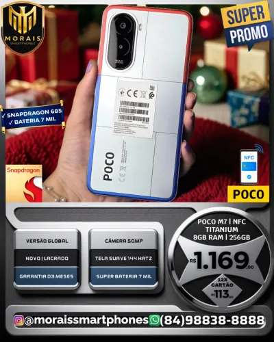 Poco M7 4G - Silver, Preto - 256GB | 8GB RAM - Novo | Lacrado | Pronta Entrega |