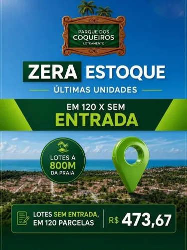 Loteamento sem entrada próximo à praia de Paracuru